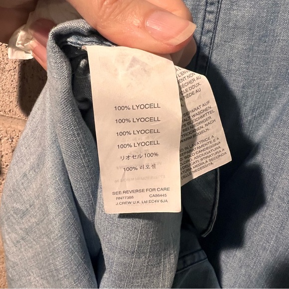 J Crew Drapey Chambray Shirt Dress Denim, XXS, B9841 - Picture 4 of 10